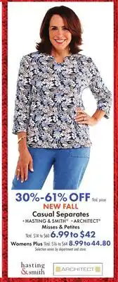 Boscov's NEW FALL Casual Separates offer