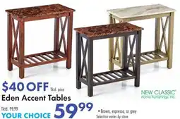 Boscov's Eden Accent Tables offer