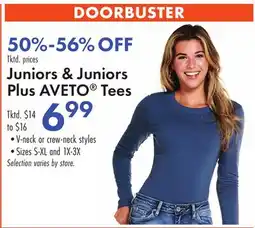 Boscov's Juniors & Juniors Plus AVETO Tees offer