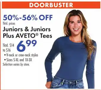 Boscov's Juniors & Juniors Plus AVETO Tees offer