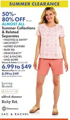 Boscov's Summer Collections & Related Separates offer