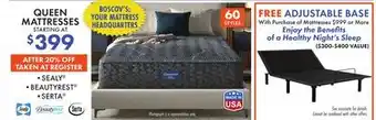 Boscov's QUEEN MATTRESSES offer