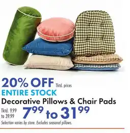 Boscov's ENTIRE STOCK Decorative Pillows & Chair Pads offer