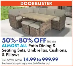Boscov's Patio Dining & Seating Sets, Umbrellas, Cushions, & Pillows offer