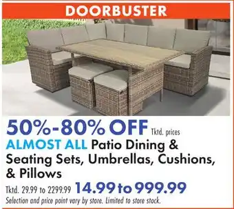 Boscov's Patio Dining & Seating Sets, Umbrellas, Cushions, & Pillows offer