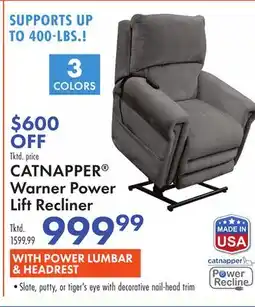 Boscov's CATNAPPER Warner Power Lift Recliner offer