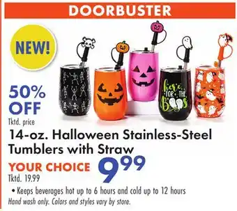 Boscov's 14-oz. Halloween Stainless-Steel Tumblers with Straw offer