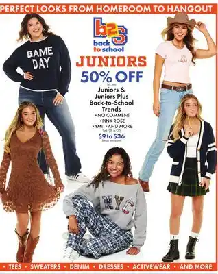 Boscov's Juniors & Juniors Plus Back-to-School Trends offer