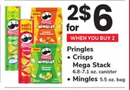 ACME Pringles Crisps Mega Stack 6.8-7.1 oz. canister, Mingles 5.5 oz. bag offer