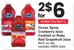 ACME Ocean Spray Cranberry Juice Cocktail or Ruby Red Grapefruit Juice offer