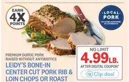 Kings Food Markets LEIDY'S BONE-IN CENTER CUT PORK RIB & LOIN CHOPS OR ROAST offer