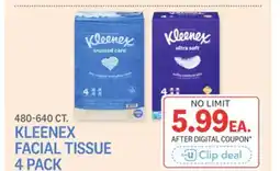 Kings Food Markets KLEENEX FACIAL TISSUE 4 PACK offer