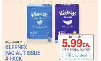 Kings Food Markets KLEENEX FACIAL TISSUE 4 PACK offer