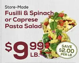 DeCicco & Sons Fusilli & Spinach or Caprese Pasta Salad offer