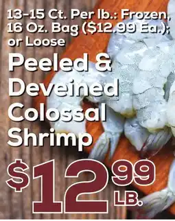 DeCicco & Sons Peeled & Deveined Colossal Shrimp offer