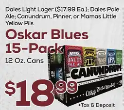 DeCicco & Sons Mamas Little Yellow Pils Oskar Blues 15-Pack offer