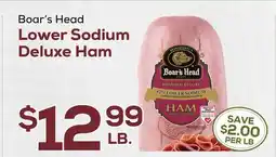 DeCicco & Sons Boar's Head Lower Sodium Deluxe Ham offer