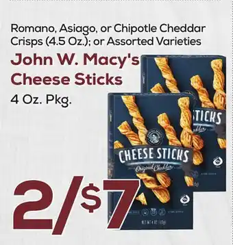 DeCicco & Sons John W. Macy's Cheese Sticks offer