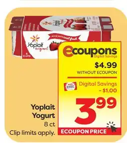 Weis Markets Yoplait Yogurt offer