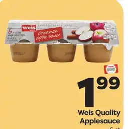 Weis Markets Weis Quality Applesauce offer