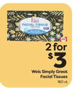 Weis Markets Weis Simply Great Facial Tissues offer