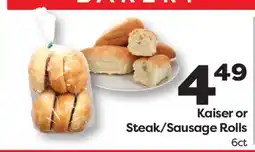Weis Markets Kaiser or Steak/Sausage Rolls offer