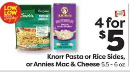Weis Markets Knorr Pasta or Rice Sides, or Annies Mac & Cheese offer