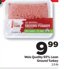 Weis Markets Weis Quality 93% Lean Ground Turkey offer