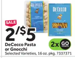 Stop&Shop DeCecco Pasta or Gnocchi offer