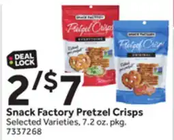 Stop&Shop Snack Factory Pretzel Crisps offer