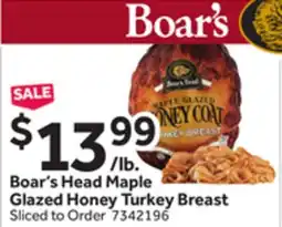 Stop&Shop Boar's Head Maple Glazed Honey Turkey Breast offer