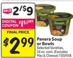 Stop&Shop Panera Soup or Bowls offer
