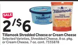 Stop&Shop Tillamook Shredded Cheese or Cream Cheese offer