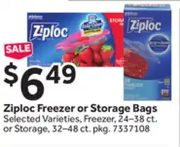 Stop&Shop Ziploc Freezer or Storage Bags offer