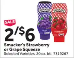 Stop&Shop Smucker's Strawberry or Grape Squeeze offer