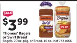 Stop&Shop Thomas' Bagels or Swirl Bread offer
