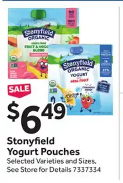 Stop&Shop Stonyfield Yogurt Pouches offer