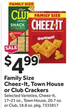 Stop&Shop Family Size Cheez-It, Town House or Club Crackers offer