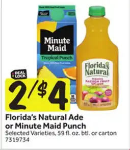 Stop&Shop Florida's Natural Ade or Minute Maid Punch offer