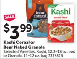 Stop&Shop Kashi Cereal or Bear Naked Granola offer