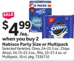Stop&Shop Nabisco Party Size or Multipack offer