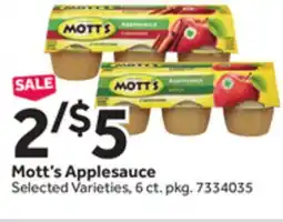 Stop&Shop Mott's Applesauce offer