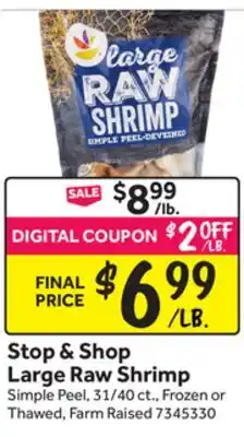 Stop&Shop Stop & Shop Large Raw Shrimp offer