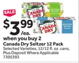 Stop&Shop Canada Dry Seltzer 12 Pack offer