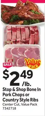 Stop&Shop Stop & Shop Bone In Pork Chops or Country Style Ribs offer