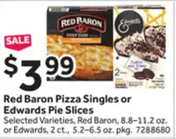 Stop&Shop Red Baron Pizza Singles or Edwards Pie Slices offer