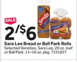 Stop&Shop Sara Lee Bread or Ball Park Rolls offer
