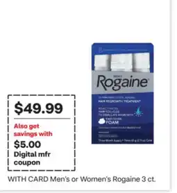 CVS Men's or Women's Rogaine 3 ct offer