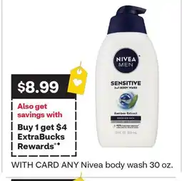 CVS Nivea body wash 30 oz offer
