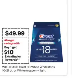 CVS Crest 3D White Whitestrips 10-21 ct. or Whitening pen + light offer